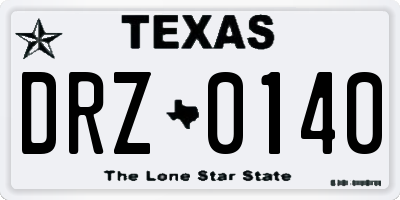 TX license plate DRZ0140