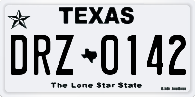 TX license plate DRZ0142