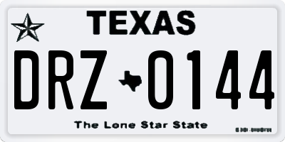 TX license plate DRZ0144