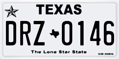 TX license plate DRZ0146