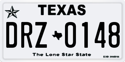 TX license plate DRZ0148
