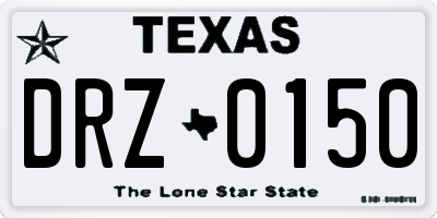 TX license plate DRZ0150