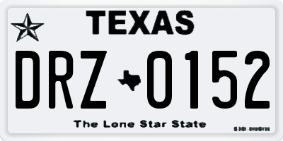 TX license plate DRZ0152