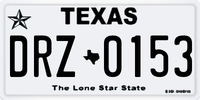 TX license plate DRZ0153