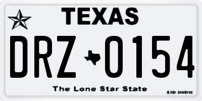 TX license plate DRZ0154