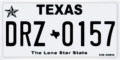 TX license plate DRZ0157