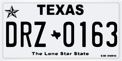 TX license plate DRZ0163