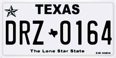 TX license plate DRZ0164