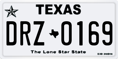 TX license plate DRZ0169