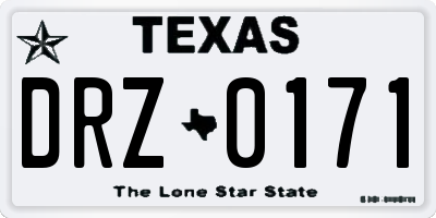 TX license plate DRZ0171