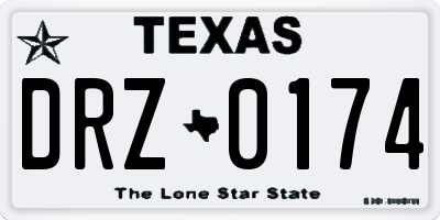 TX license plate DRZ0174
