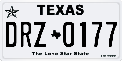 TX license plate DRZ0177