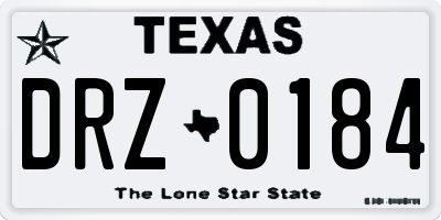 TX license plate DRZ0184