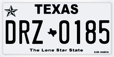 TX license plate DRZ0185