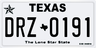 TX license plate DRZ0191