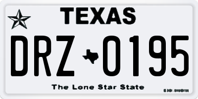 TX license plate DRZ0195