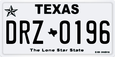 TX license plate DRZ0196
