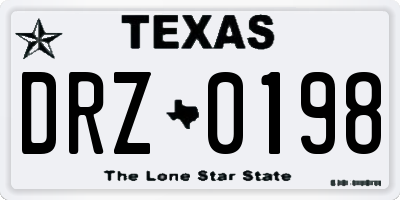 TX license plate DRZ0198