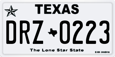 TX license plate DRZ0223