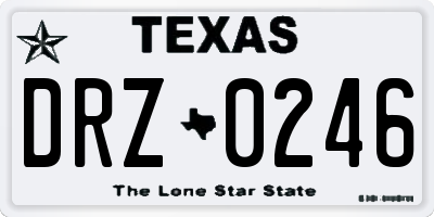 TX license plate DRZ0246