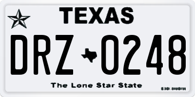 TX license plate DRZ0248