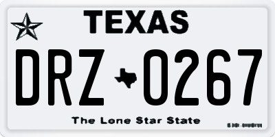 TX license plate DRZ0267