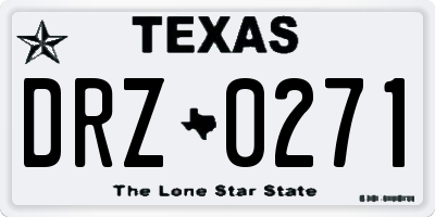 TX license plate DRZ0271