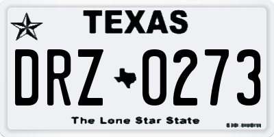 TX license plate DRZ0273