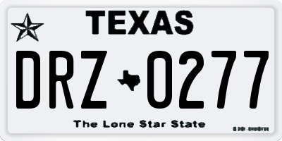 TX license plate DRZ0277