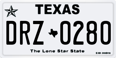 TX license plate DRZ0280