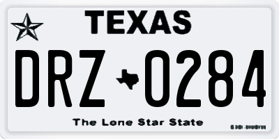 TX license plate DRZ0284