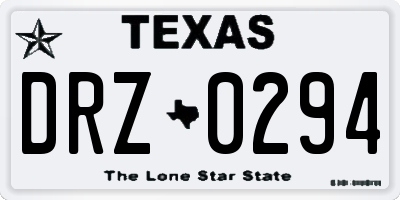 TX license plate DRZ0294