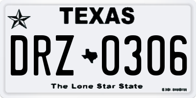 TX license plate DRZ0306