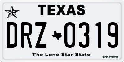 TX license plate DRZ0319
