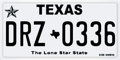 TX license plate DRZ0336