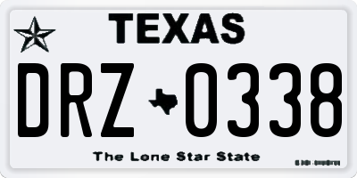 TX license plate DRZ0338