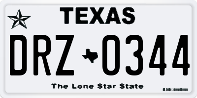 TX license plate DRZ0344
