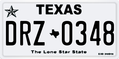 TX license plate DRZ0348