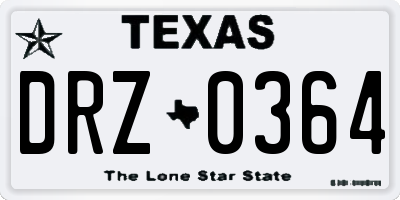 TX license plate DRZ0364