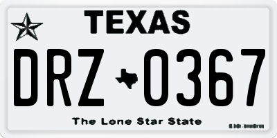 TX license plate DRZ0367