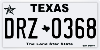 TX license plate DRZ0368