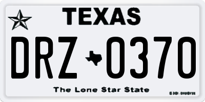 TX license plate DRZ0370