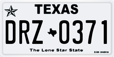 TX license plate DRZ0371