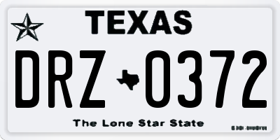 TX license plate DRZ0372