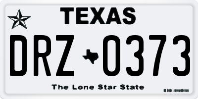TX license plate DRZ0373