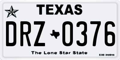 TX license plate DRZ0376