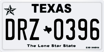TX license plate DRZ0396