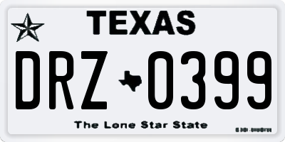 TX license plate DRZ0399