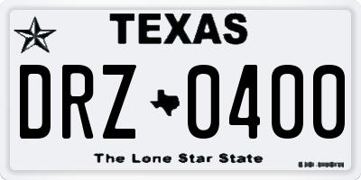 TX license plate DRZ0400