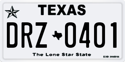 TX license plate DRZ0401